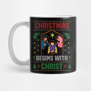 Christmas Begins With Jesus Lover Mug